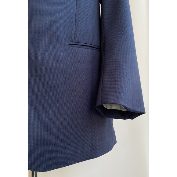 J. Hilburn Vitale Barberis Canonico Wool Blue Jacket Blazer Bespoke 44R - Picture 4 of 12